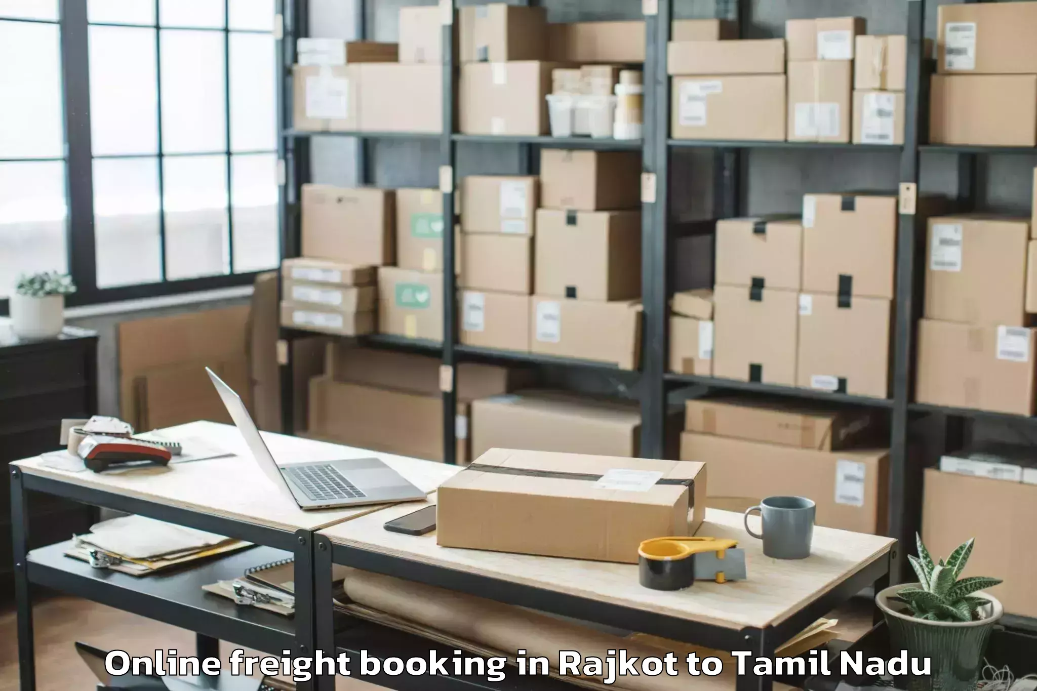 Easy Rajkot to Thiruverumbur Online Freight Booking Booking